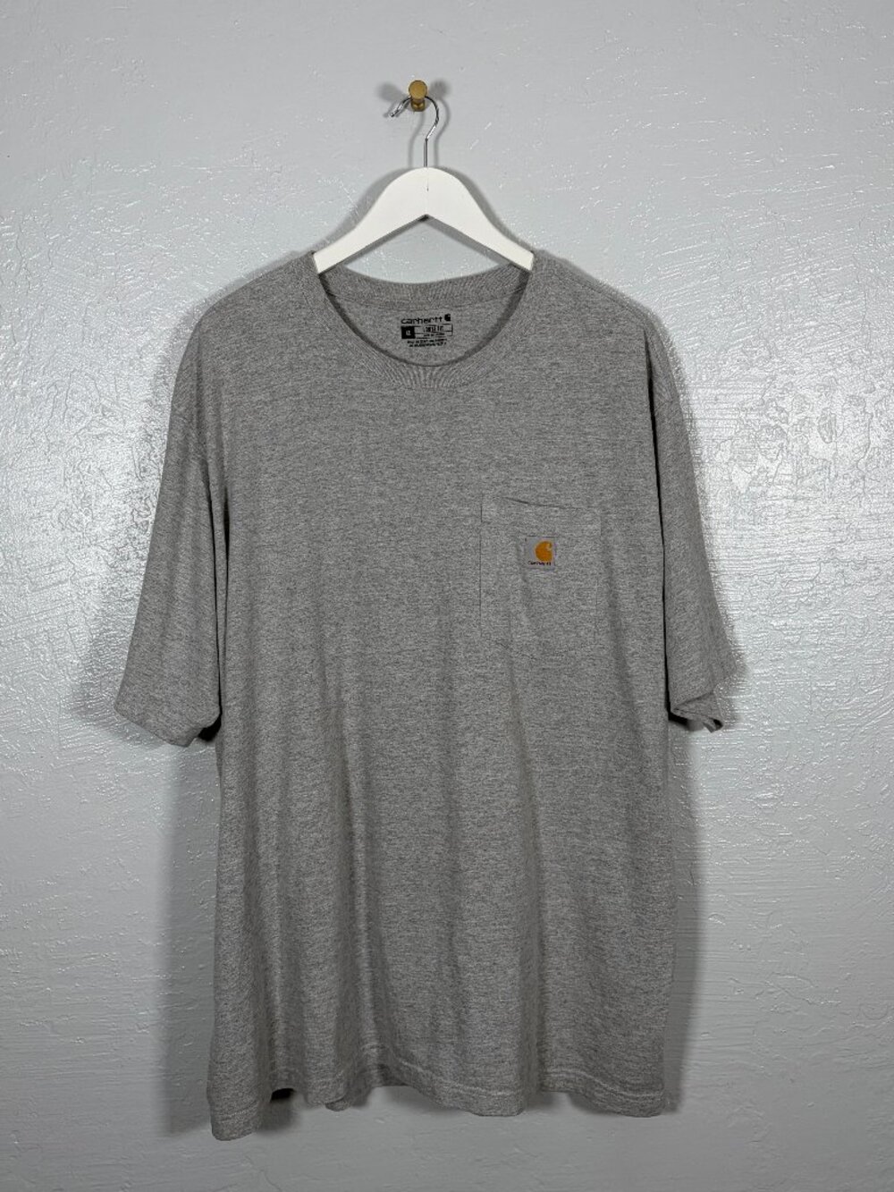 Carhartt Men XL Heather Gray Iconic K87 Pocket T-Shirt Short Sleeve Cotton